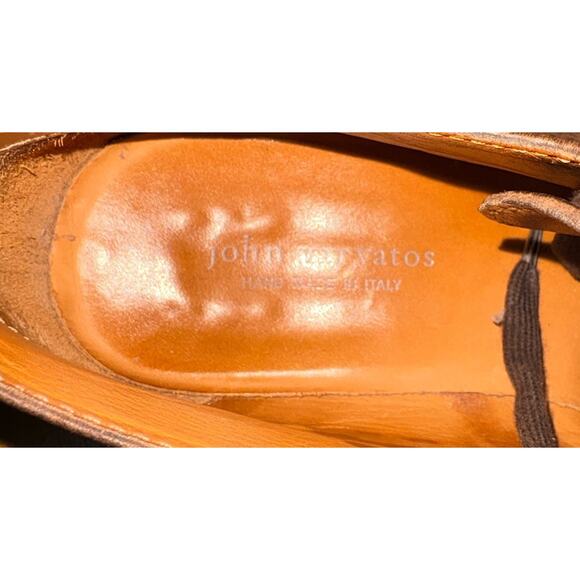 John Varvatos Hand Made In Italy Brown Pebbled Leather Derby Shoes Size 10.5 main image 5
